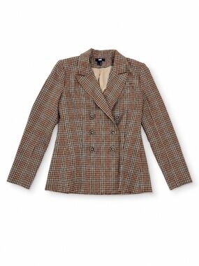 PAIGE Londyn Bronze Plaid Double-Breasted Blazer Size Small